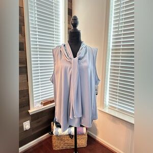 Bar III Purple Sleeveless Tie Front Blouse